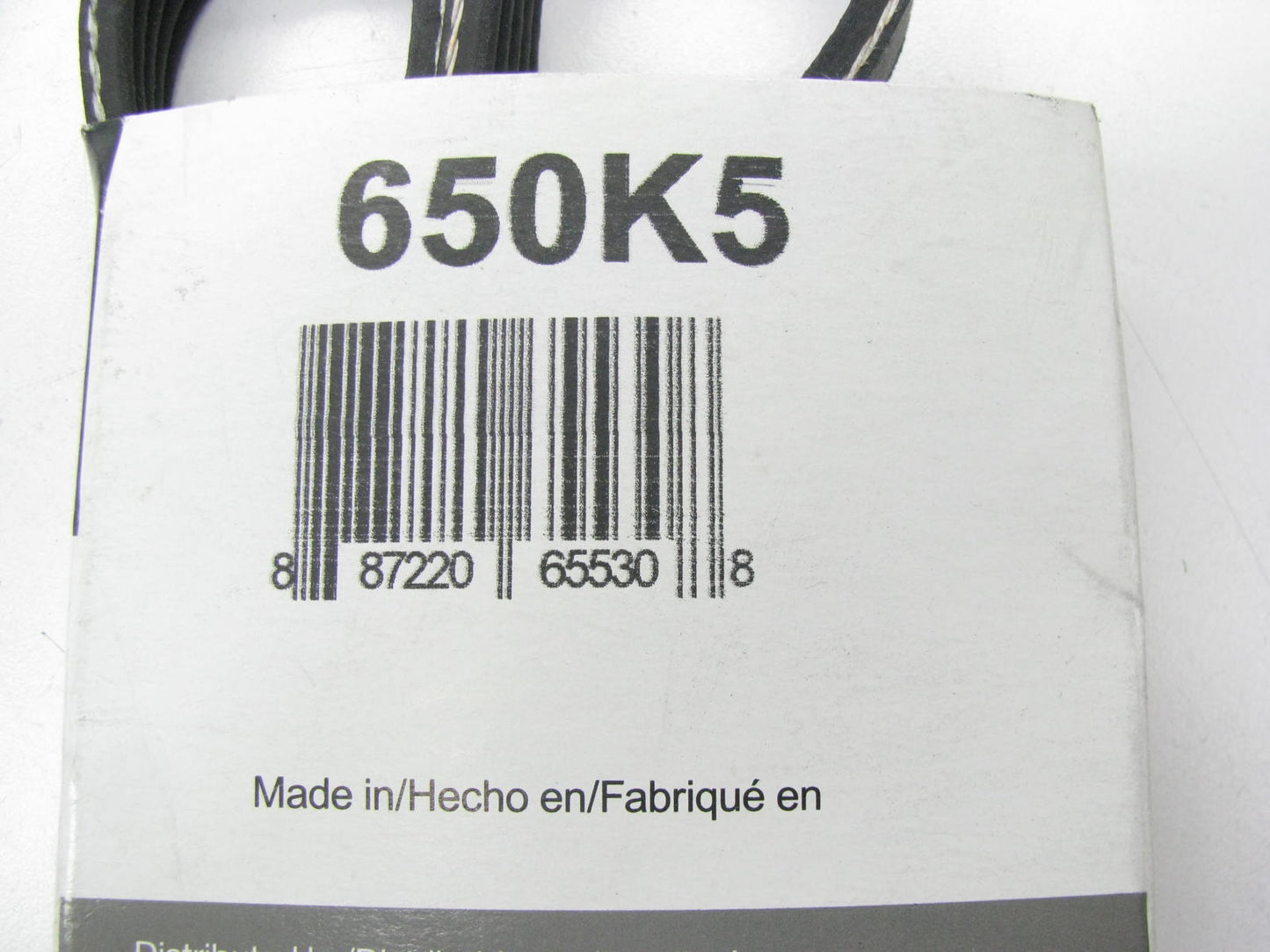 Drive Works 650K5 Serpentine Belt - 0.69'' X 65.50'' - 5 Ribs