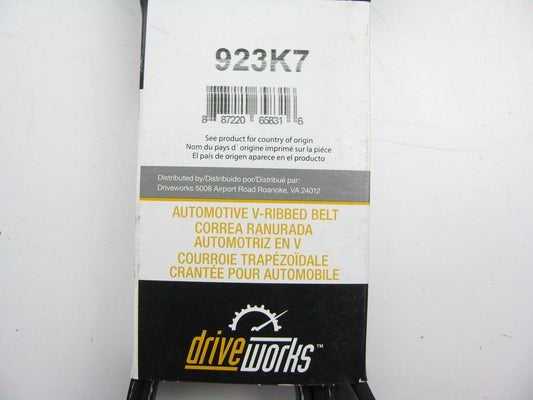 Drive Works 923K7 Serpentine Belt - 0.96'' X 92.781'' - 7 Ribs