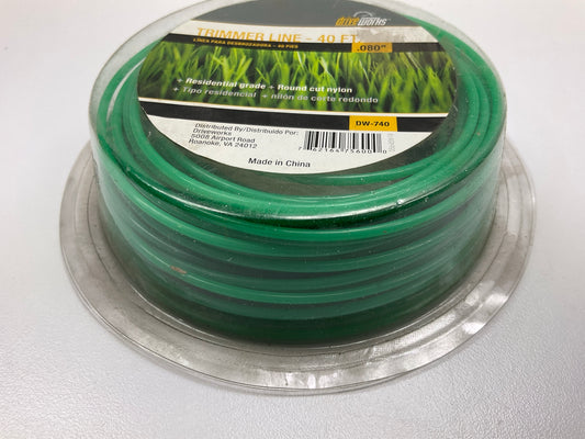 Drive Works DW-740 .080'' Residential Grade Round Trimmer Line - 40 Ft.