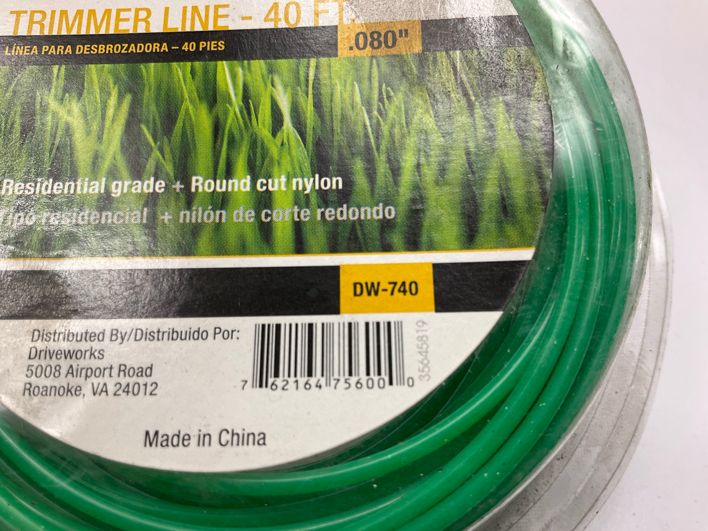 Drive Works DW-740 .080'' Residential Grade Round Trimmer Line - 40 Ft.