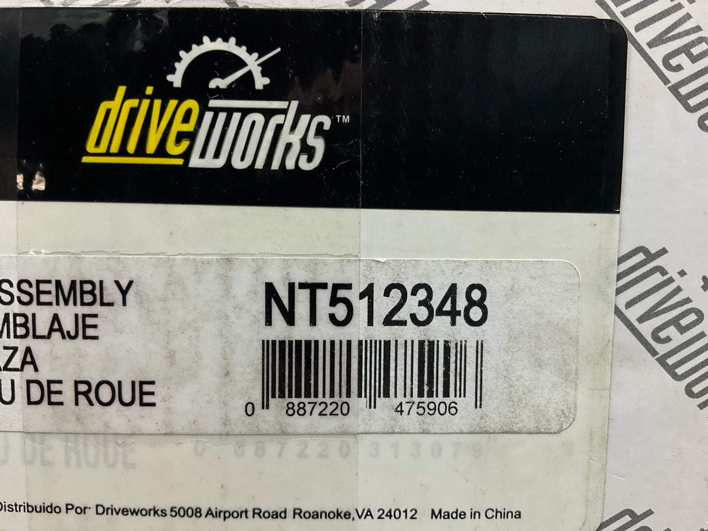 Drive Works NT512348 Rear Wheel Bearing And Hub Assembly W/O ABS