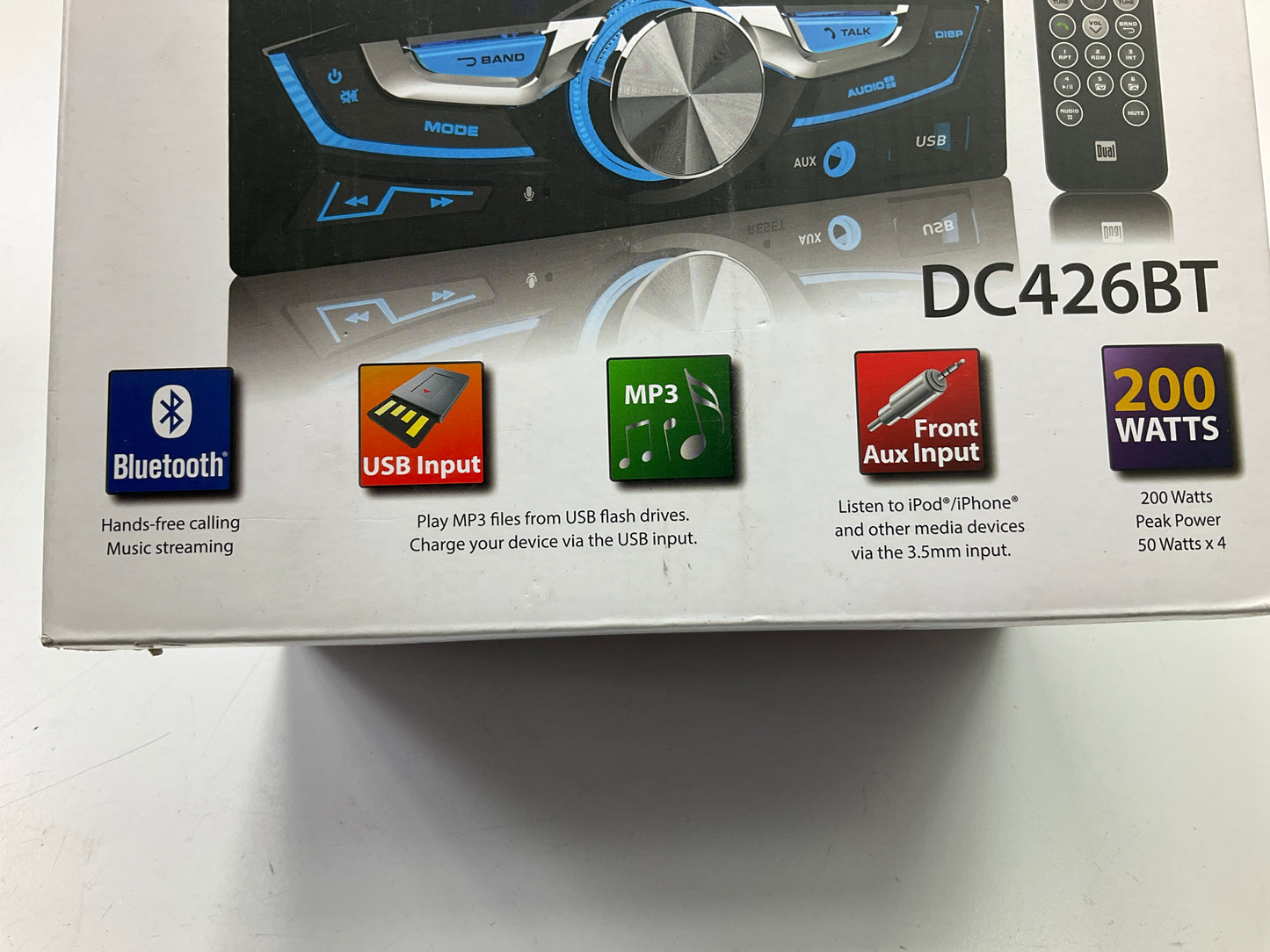 DUAL DC426BT Multimedia 3.7'' LCD Display Double DIN Car Stereo With Bluetooth