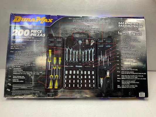 Dura Max UJ20049W 200-Piece Tool Set Sockets Ratchet Bits Wrenches
