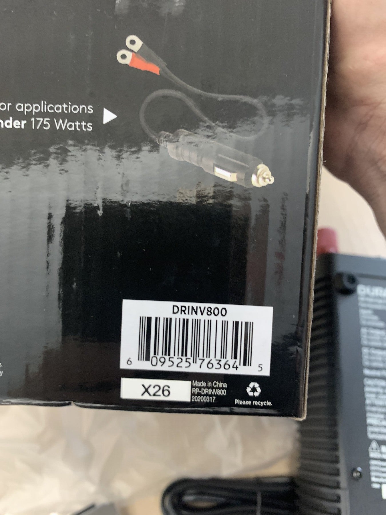 Duracell DRINV800 High Power Inverter 1600 Watt Peak 800W Continuous, 12V DC In