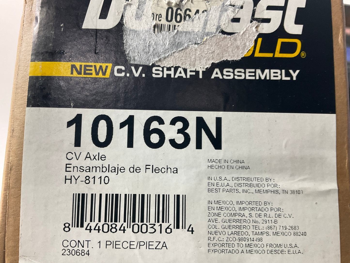 Duralast 10163N Front Right Manual Trans Cv Axle