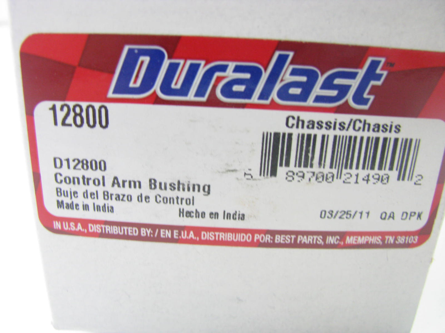 Duralast 12800 Suspension Control Arm Bushing - Front Lower Rear