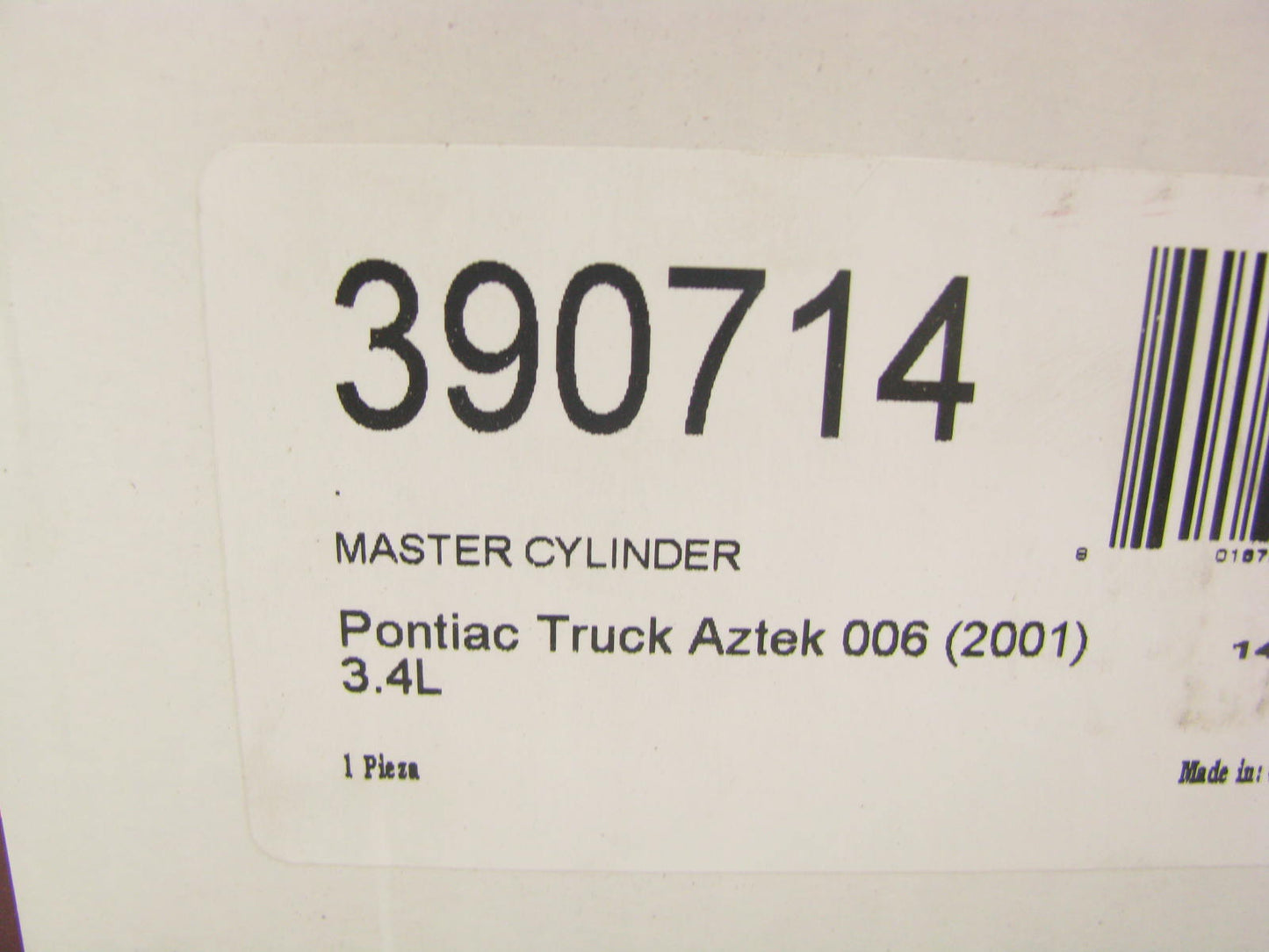 Duralast 390714 Brake Master Cylinder 01-05 Pontiac Aztek 02-07 Rendezvous