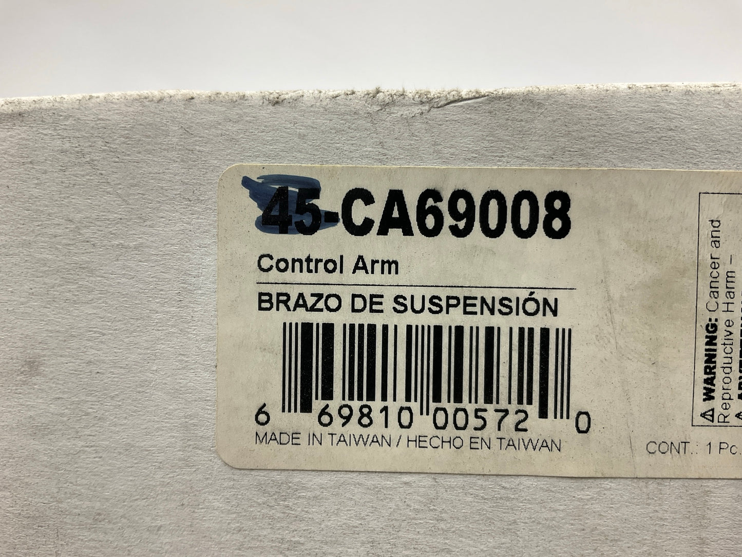 Duralast 45-CA69008 Front Right Upper Control Arm - BUSHINGS NOT INCLUDED