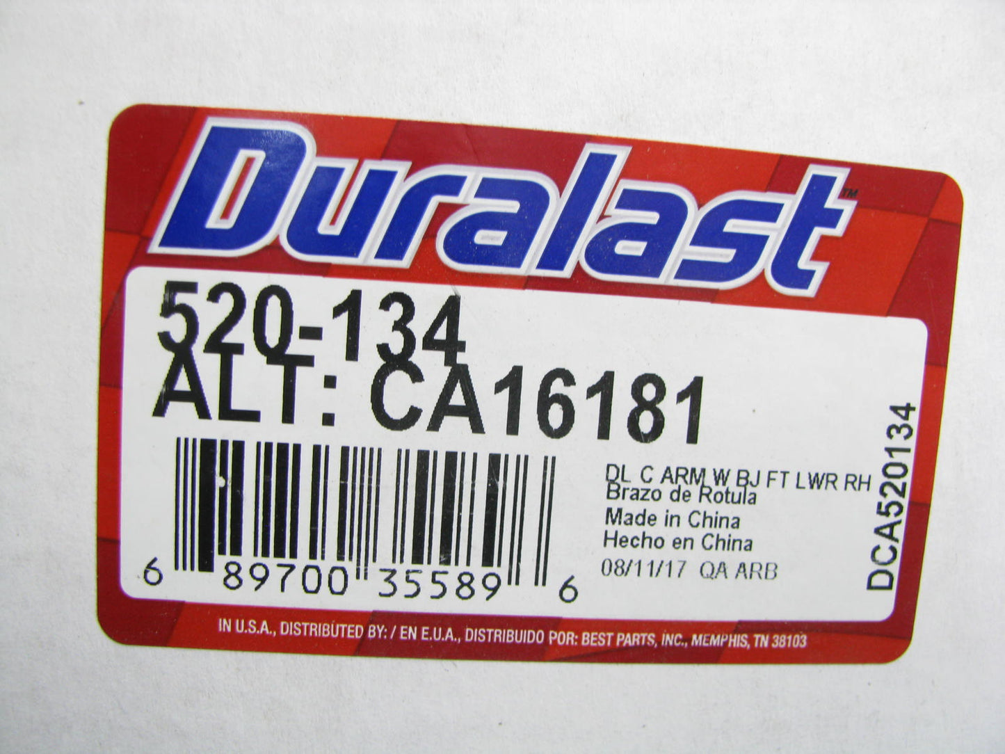 Duralast 520-134 Suspension Control Arm & Ball Joint Assembly Front Right Lower