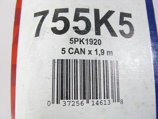 Duralast 755K5 Serpentine Belt - 1992-2002 Saturn SL1 SC1 SW1 1.9L SOHC ONLY