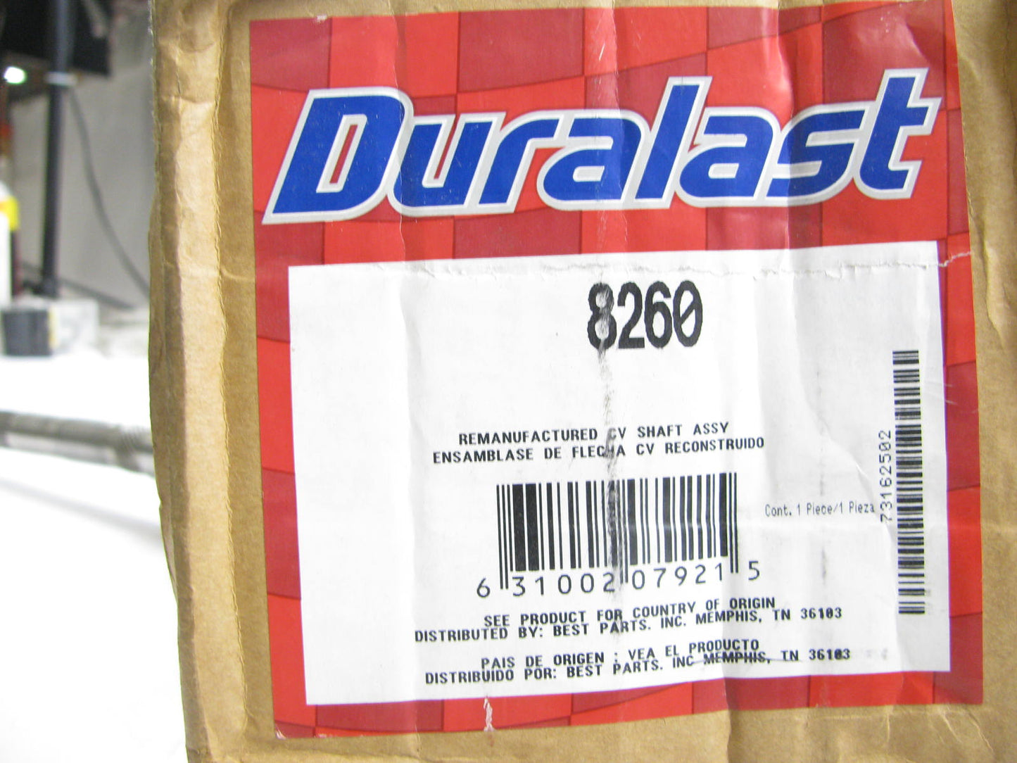 Duralast 8260 Reman CV Axle Shaft - Front Right