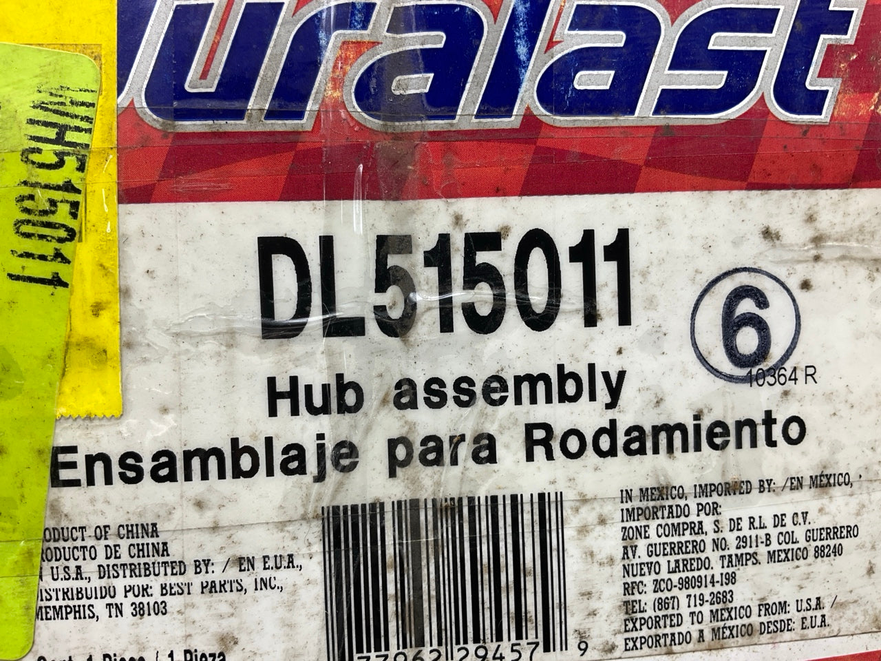 Duralast DL515011 Wheel Bearing And Hub Assembly, Front