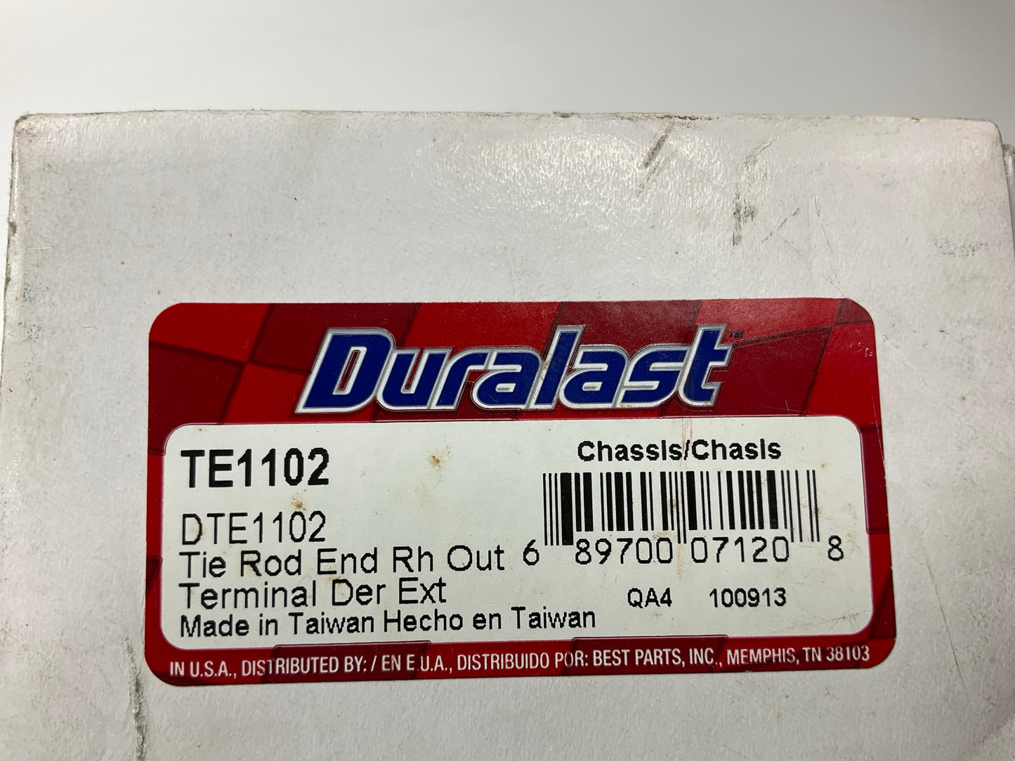Duralast ES80303 Front Left Outer Steering Tie Rod End 2004-2009 Toyota Prius
