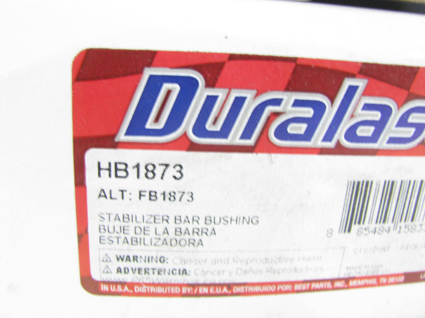 (2) Duralast HB1873 REAR Suspension Stabilizer Sway Bar Bushing Kit