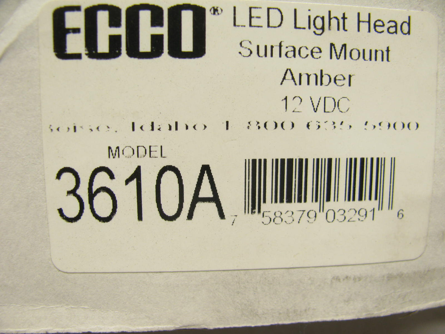 Ecco 3610A 3600 Series Deck Dash Amber LED Strobe Light Lamp Head 12V 0.3 Amp