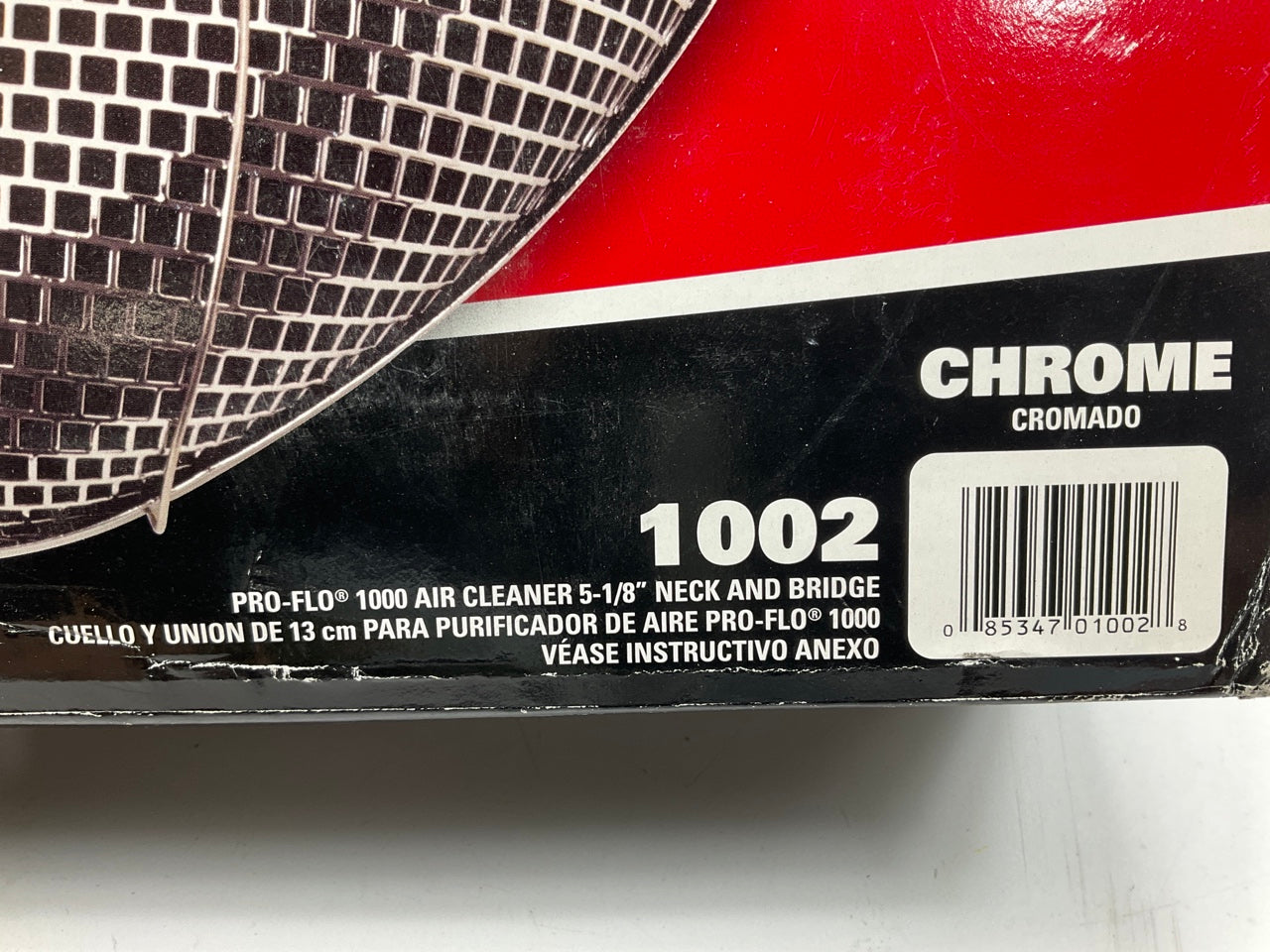 Edelbrock 1002 Pro-Flo 1000 Series Chrome Air Cleaner 5-1/8'' Neck And Bridge