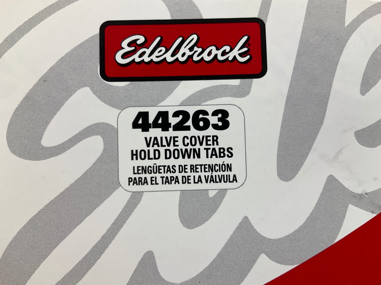 Edelbrock 44263 Hold-Down Tab Kits For Small-Block Chevy 5'' Long, Black - 4 Pack