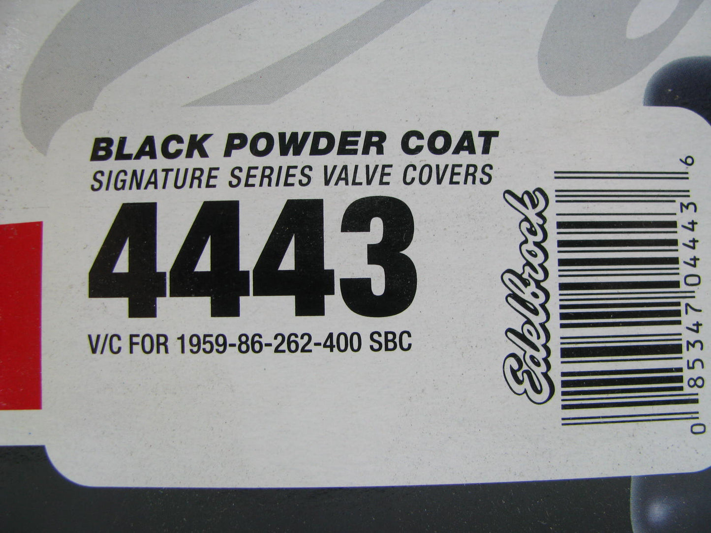 Edelbrock 4443 Signature Series Black Valve Covers Chevy SBC 283 305 350 400 V8
