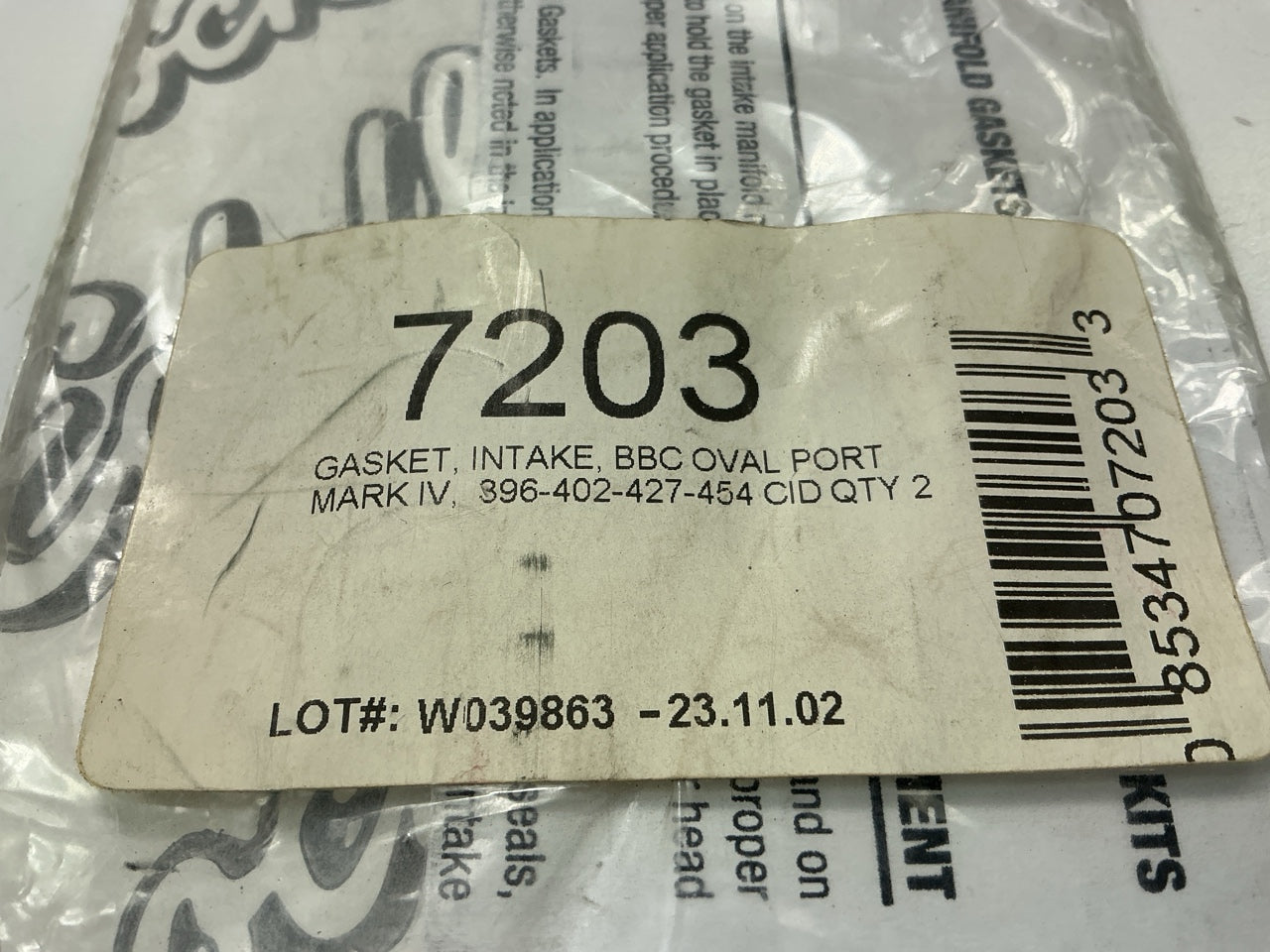 Edelbrock 7203 Oval Port Intake Manifold Gaskets Big Block Chevy 396 427 454 V8