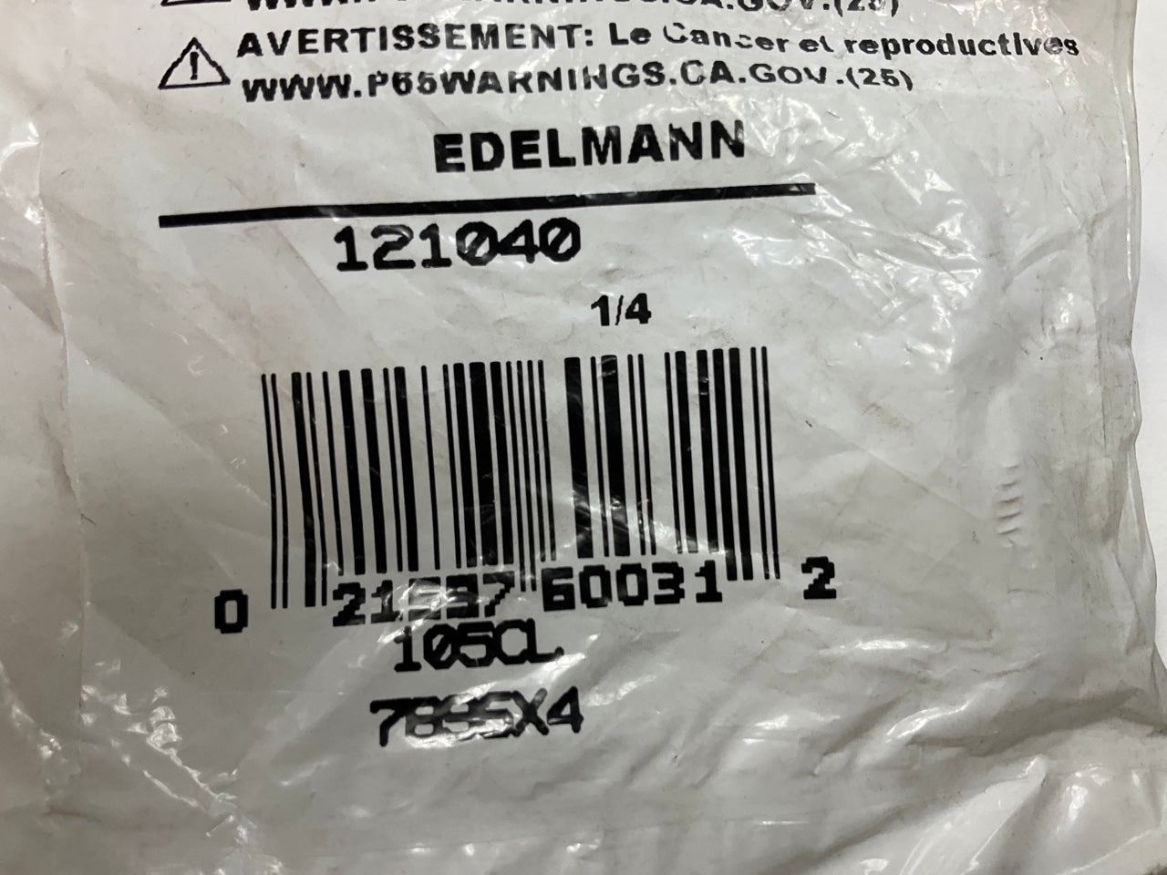 Edelmann 121040 Inverted Flare Tube Long Nut Fitting, 1/4'' Tube