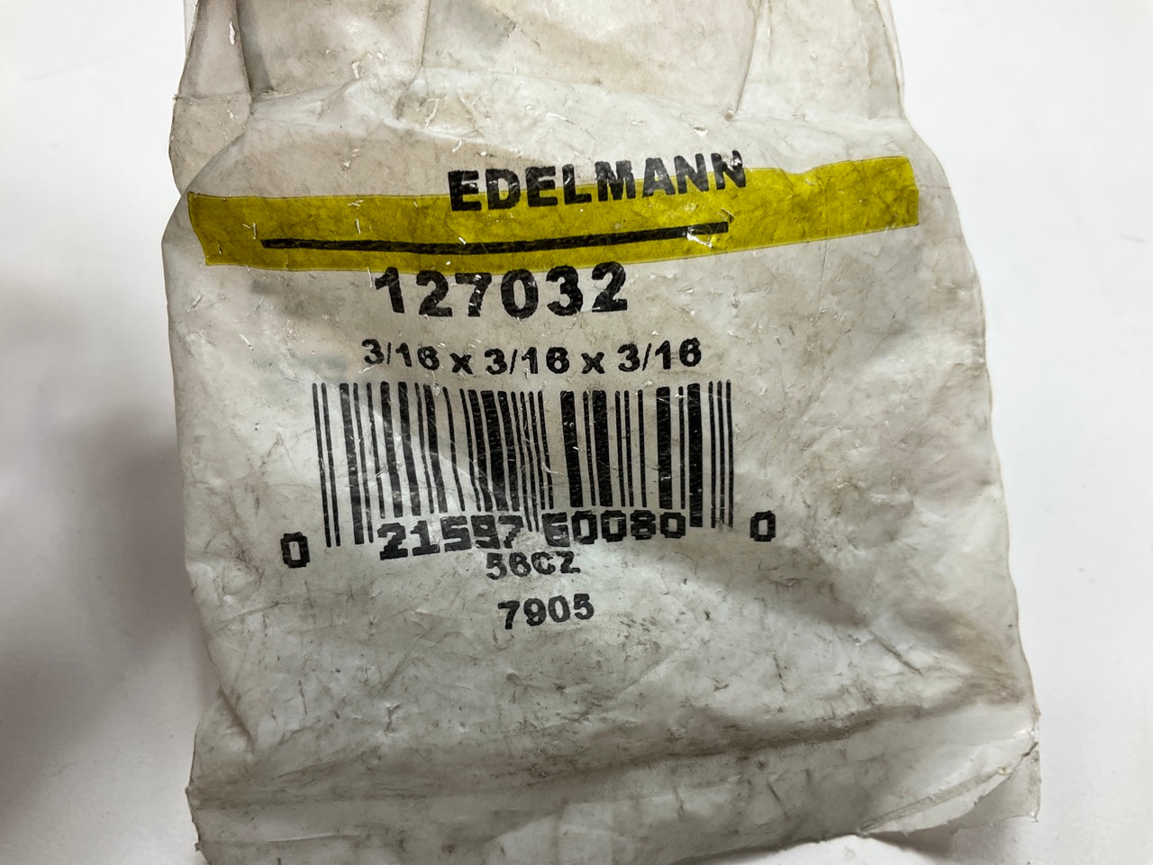 Edelmann 127032 Inverted Flared Trailer Brake Tee, 3/16'' X 3/16'' X 3/16''