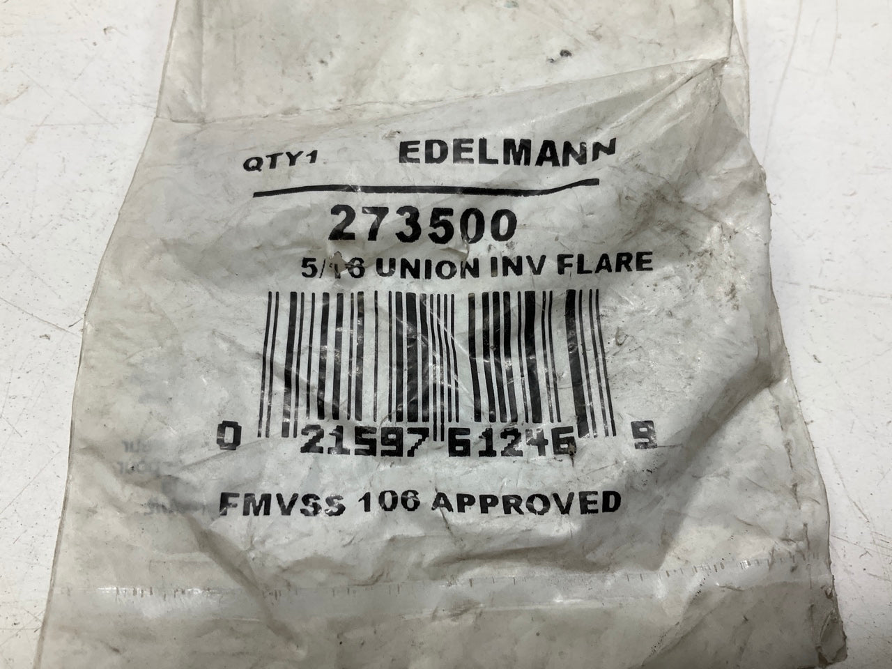 (5) Edelmann 273-500 1/2-20 Inverted Flare Union For 5/16 '' Fuel Line