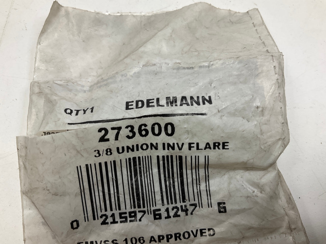 Edelmann 273600 Inverted Flare Brake Line Union, 3/8'' X 5/8''-18 Thread