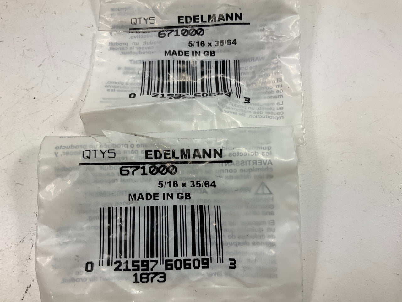 (10) Edelmann 671000 Grease Fittings 5/16'' Straight X 35/64'' Length