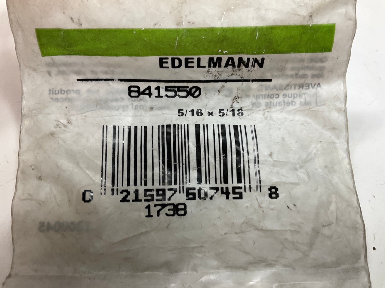 Edelmann 841550 Clamp Style Rigid Female Hose Fitting 5/16'' Inv. Flared X 5/16''