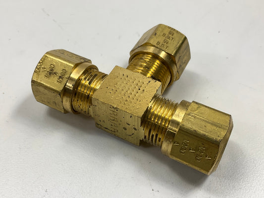 Edelmann 916480 Air Brake 1/2'' Brass Union Tee ''T'' Fitting For Nylon Tubing