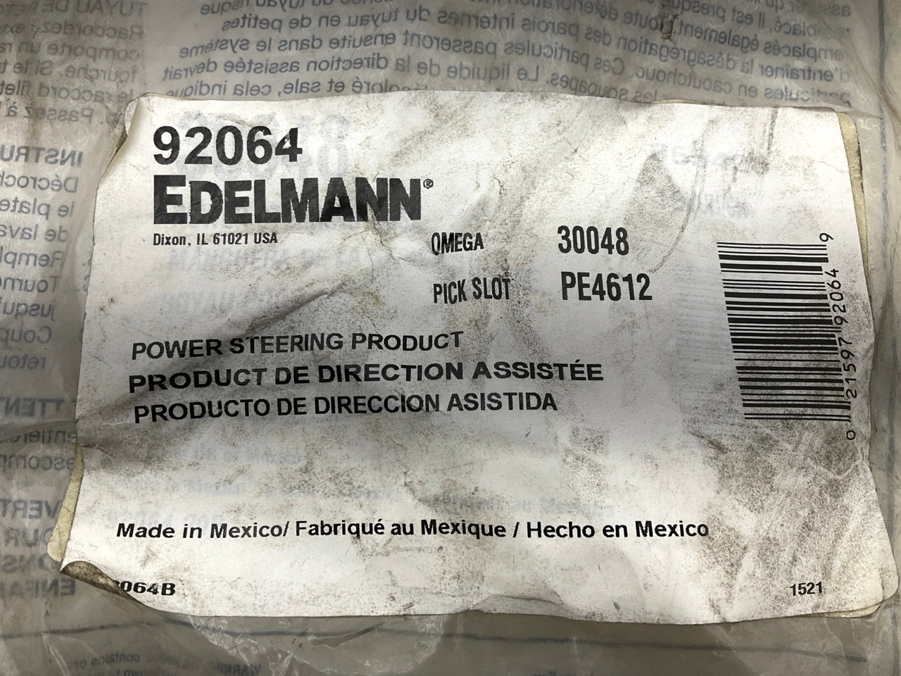 Edelmann 92064 Power Steering Hose