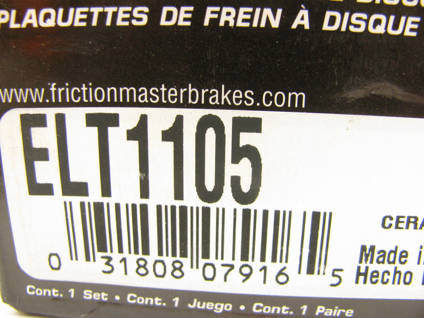 Friction Master Elite ELT1105 FRONT Brake Pads For 2004-2006 Suzuki XL-7