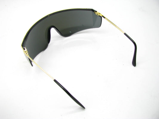 100 PCS - Encon 05218504 Safety Protection Eye Glasses Gold Frame Blue Mirror