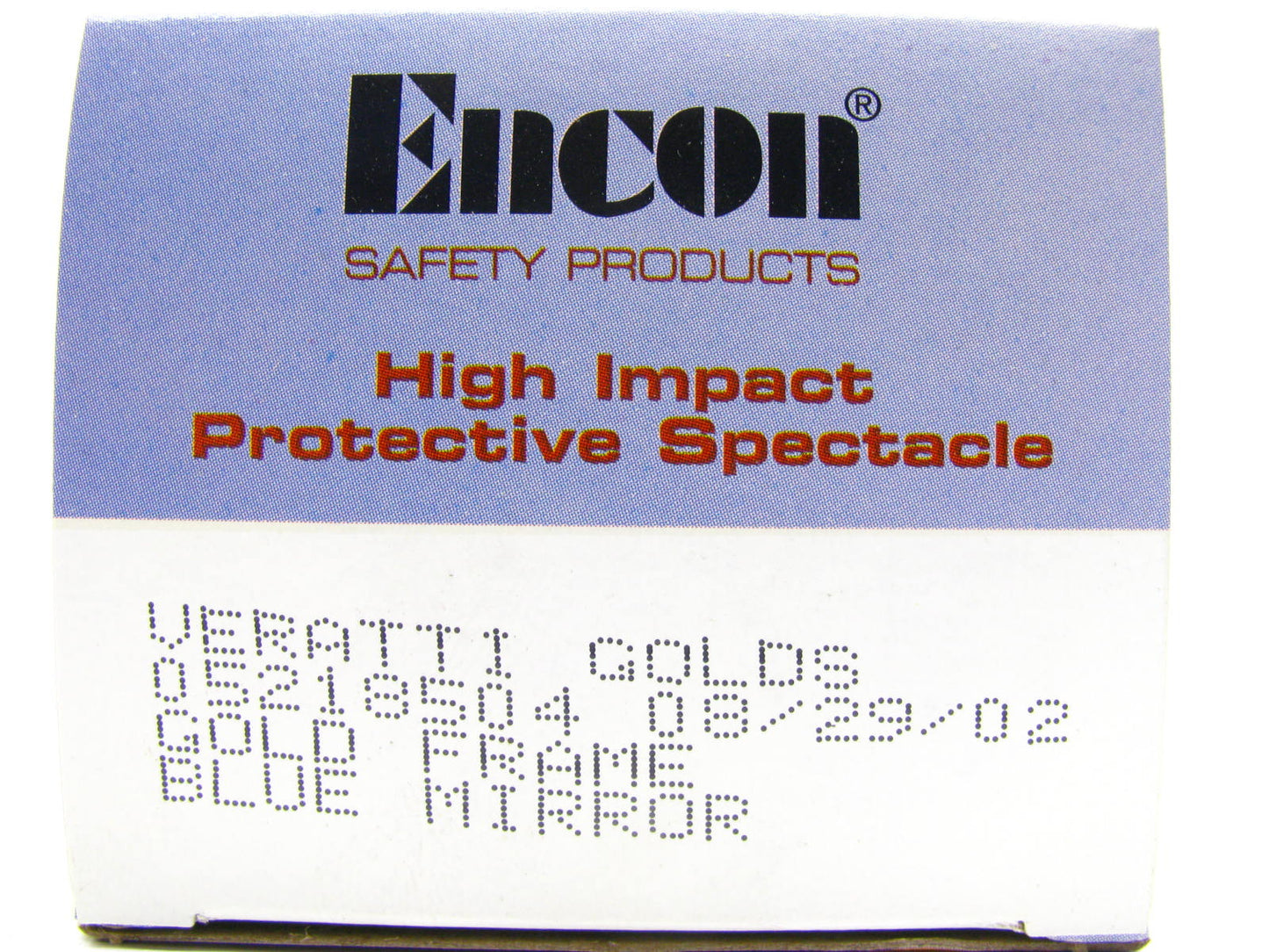 100 PCS - Encon 05218504 Safety Protection Eye Glasses Gold Frame Blue Mirror
