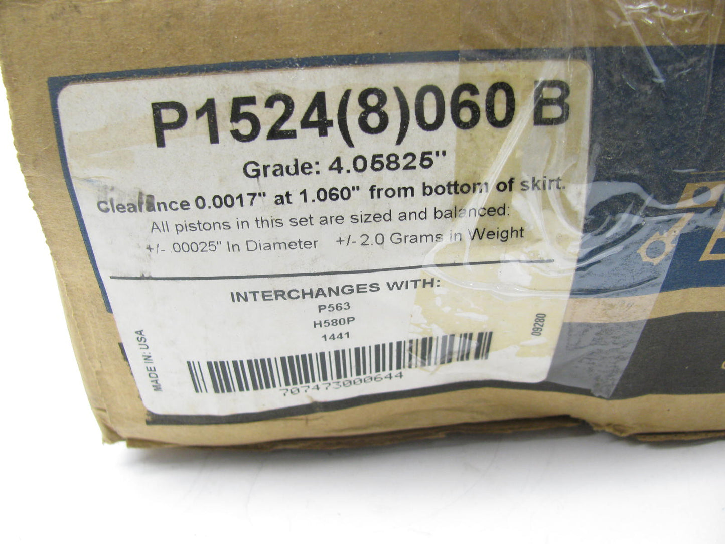Engine PIston Set Enginetech P1524- .060 O/S For Various Chevy GMC V8