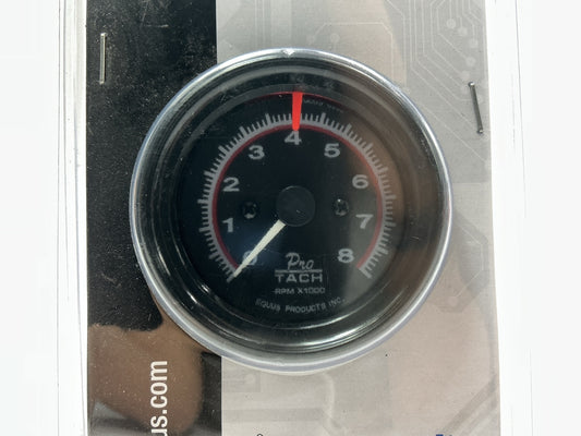 Equus 6086 2-1/2'' Mini Tachometer Tach Gauge, Black, 0 To 8000 RPM