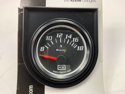 Equus 6268 2'' Black Back-Lit Analog Volt Meter Gauge, 8 To 18 Volts