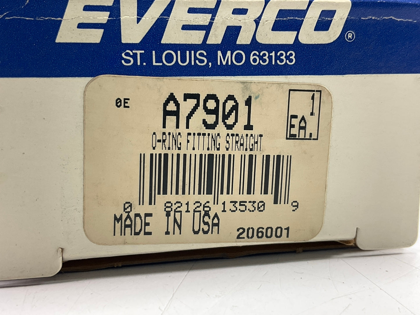 Everco A7901 A/C Straight Hose Fitting, 3/8'' X 5/16'' ID, 5/8''-18 Thread