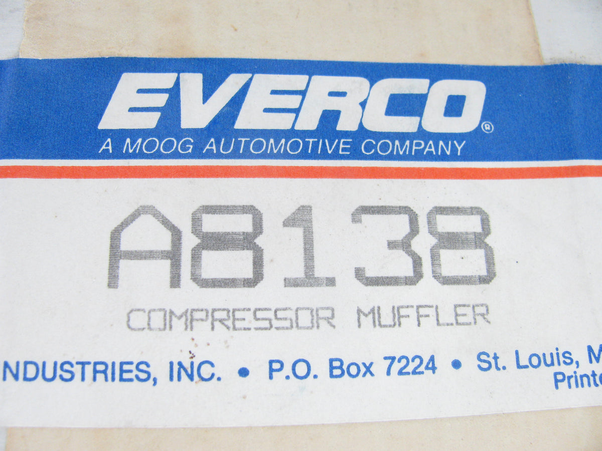Everco A8138 A/C Compressor Muffler For 1978-1987 GM 231, 252 Radial Compressors