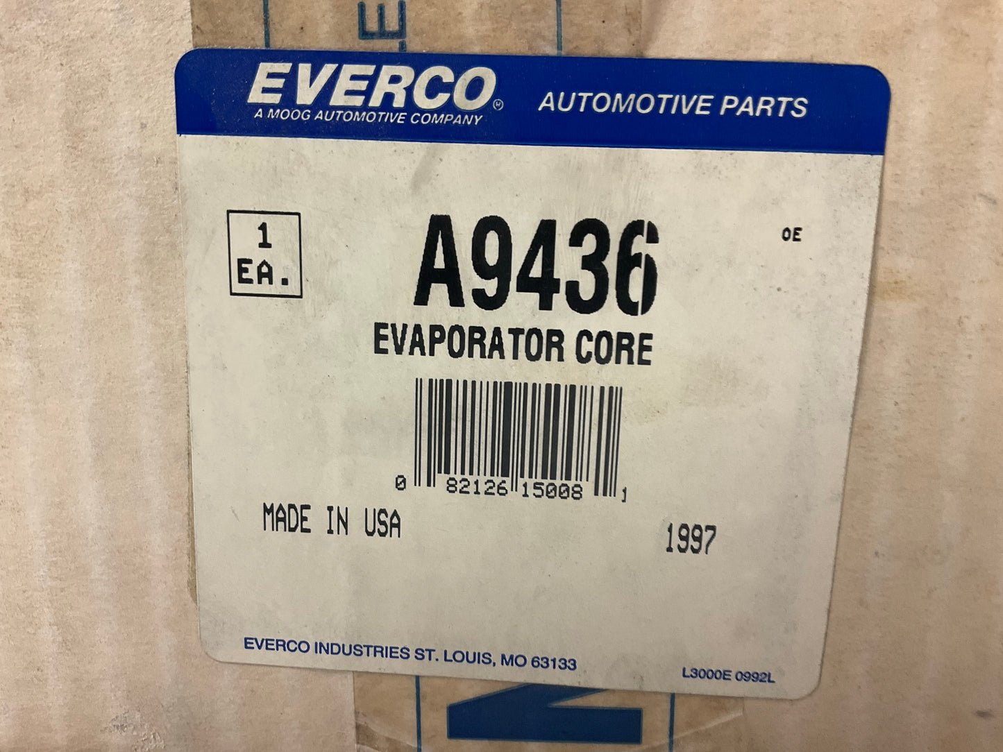 Everco A9436 A/C Evaporator Core