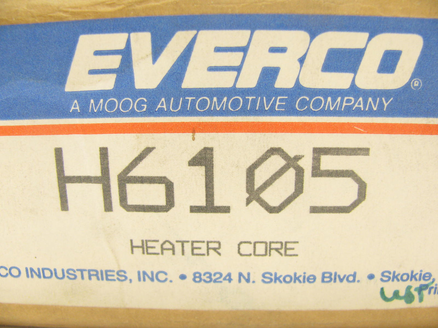 Everco H6105 Rear Auxiliary Heater Core 1980-1989 Ford Bronco