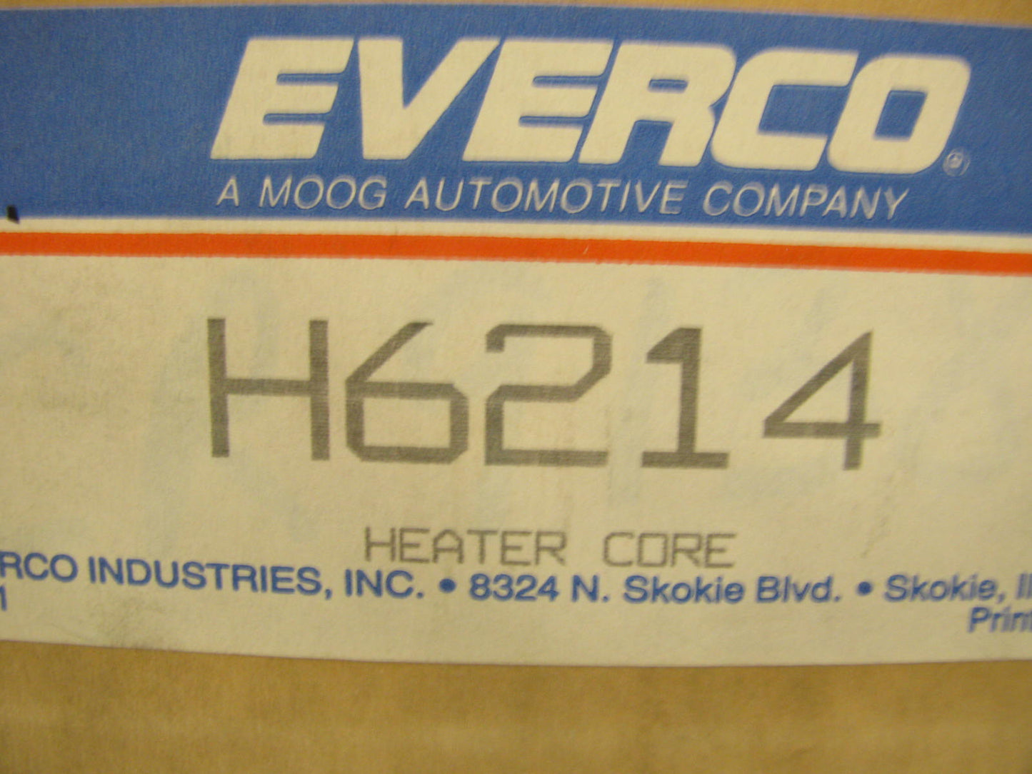 Everco H6214 Rear HVAC Heater Core - BRASS - 94785 4361016 394165 6603376 9138