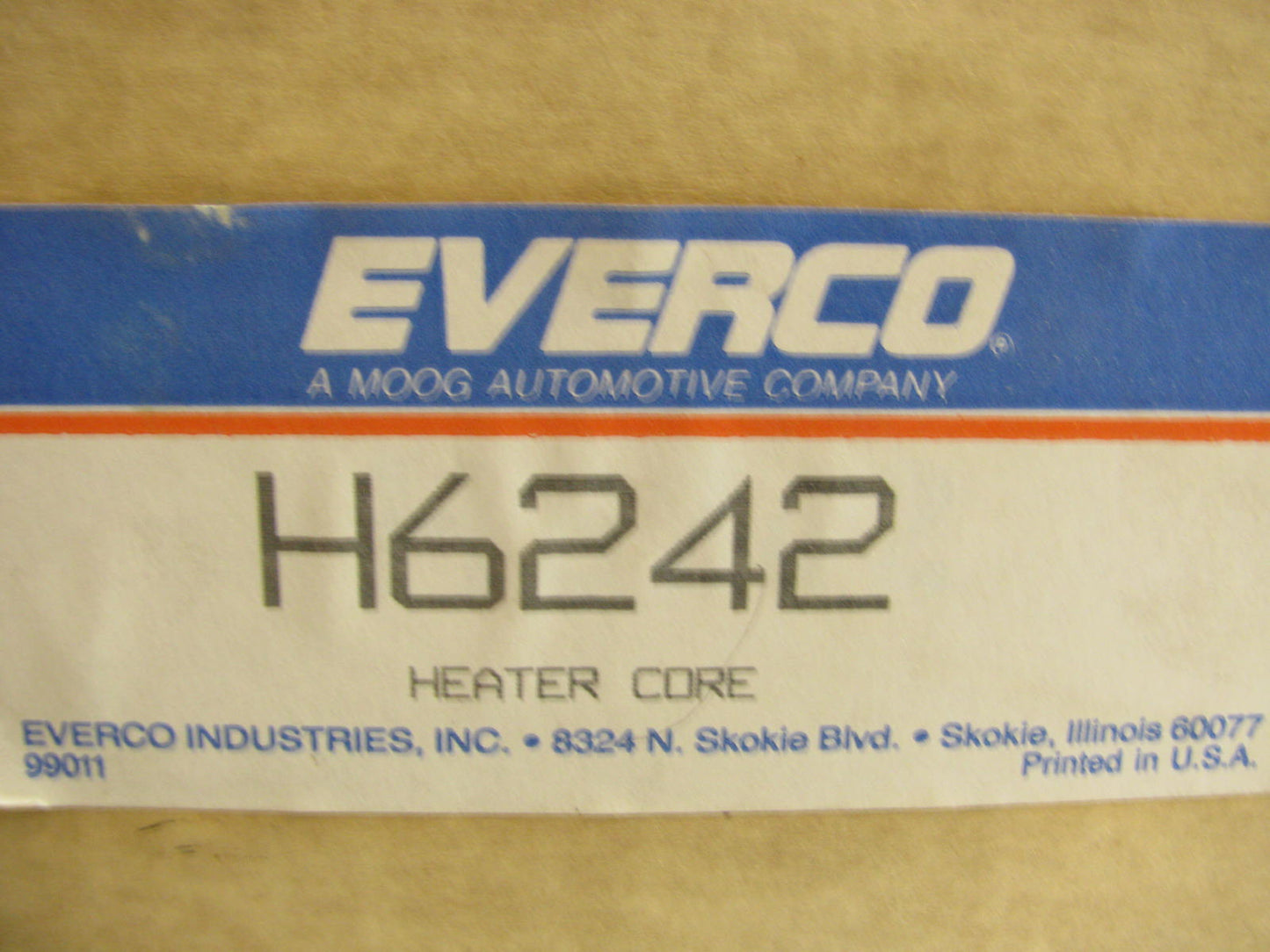 Everco H6242 Rear HVAC Heater Core - 94502 3849942 98502 398249 938040 2658