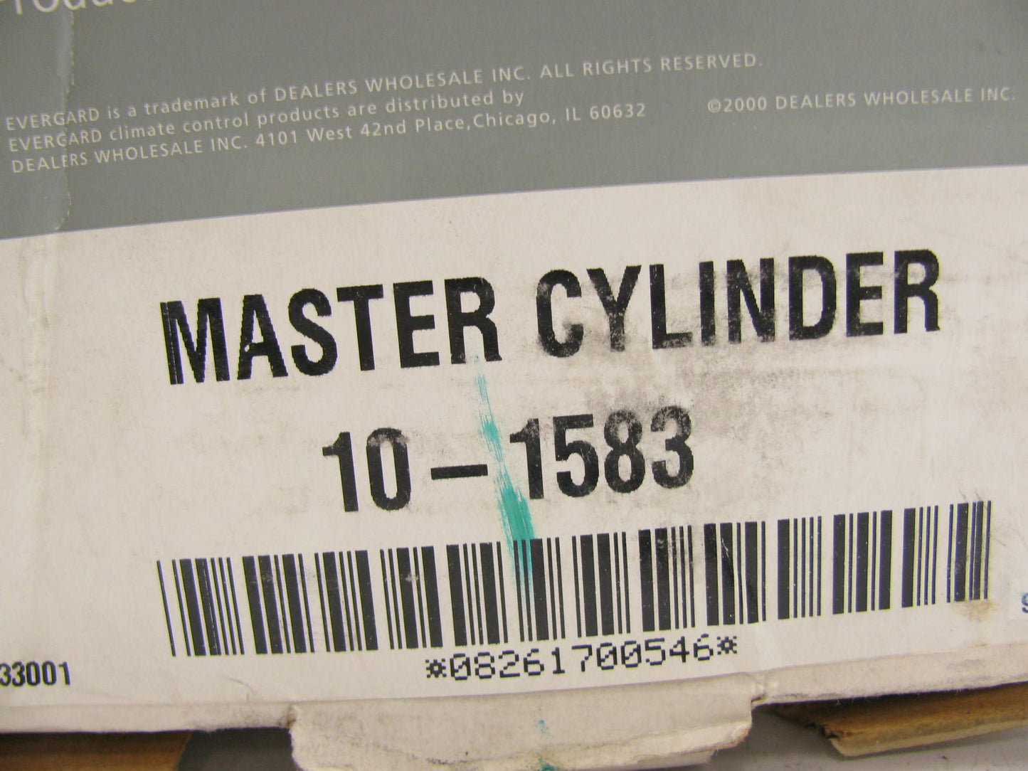 REMAN. Evergard 10-1583 Brake Master Cylinder