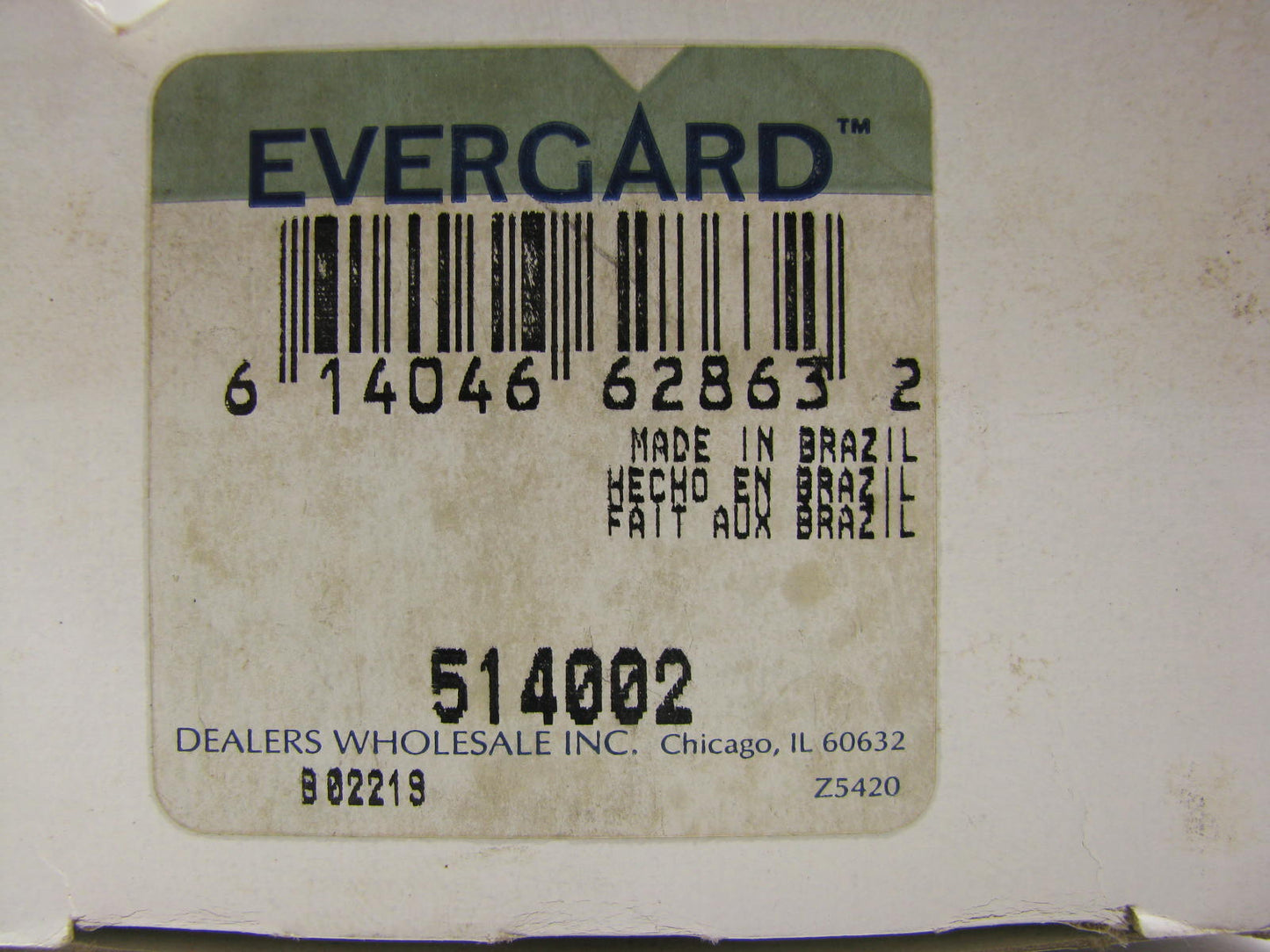 Evergard 514002 FRONT Wheel Bearing
