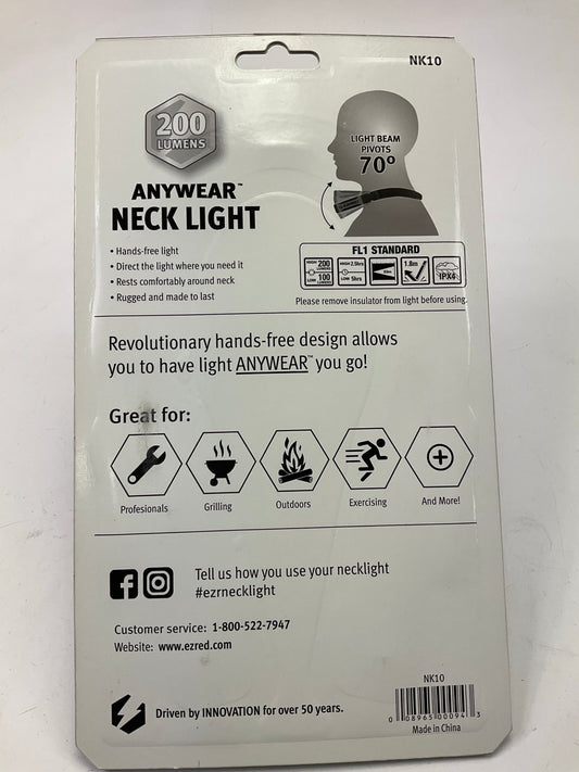 EZRED NK10 Hanging Neck Light, 200 Lumen Light That Pivots 70 Degrees, 2 AA