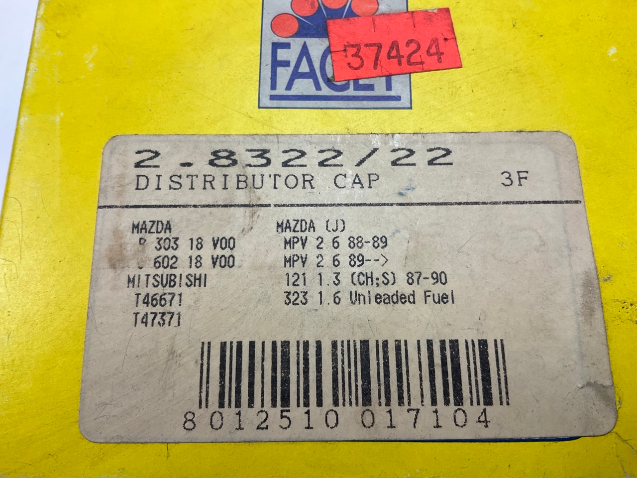 Facet 2-8322-22 Ignition Distributor Cap