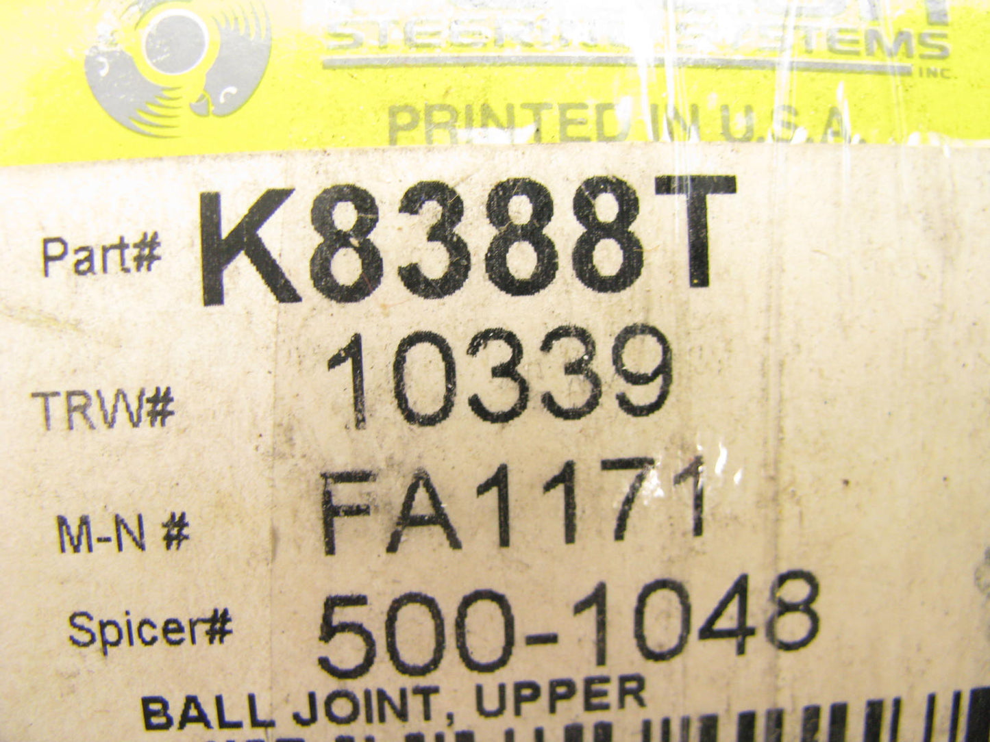 Falcon K8388T FRONT UPPER Suspension Ball Joint