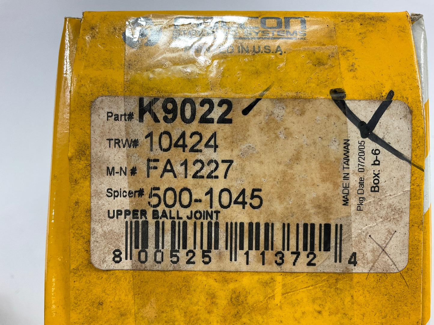 (2) Falcon K9022-2 Front Upper Suspension Ball Joint