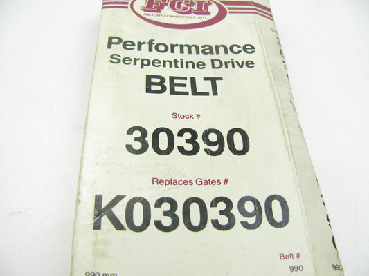 FCI 30390 Serpentine Belt - 0.42'' X 39.00'' - 3 Ribs